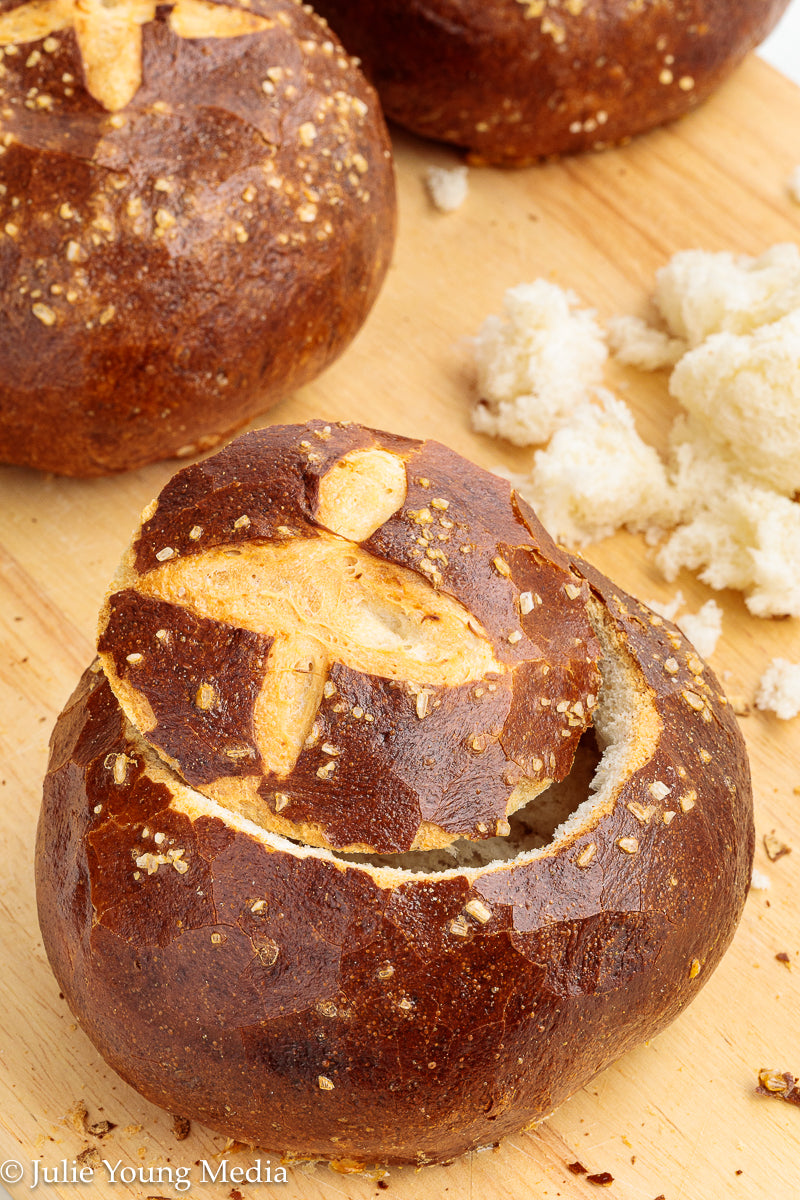 Pretzel Bread Bowls