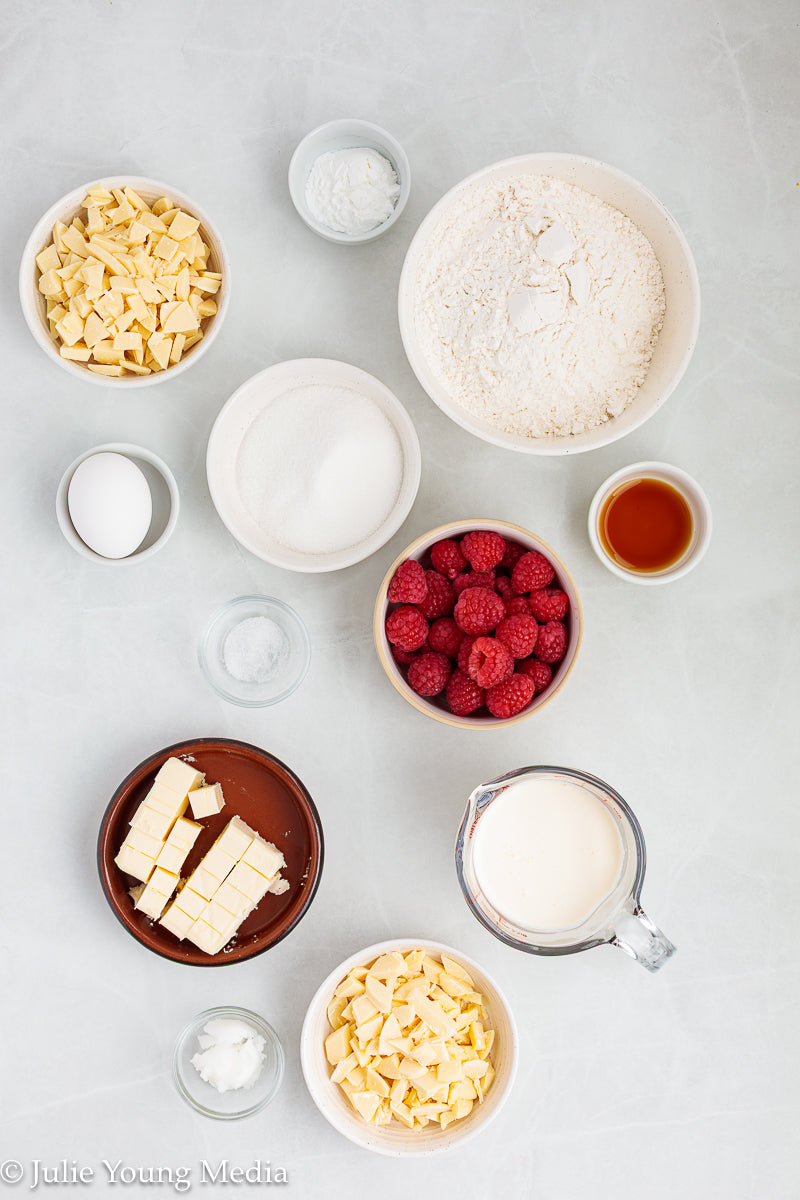 Raspberry and White Chocolate Scones