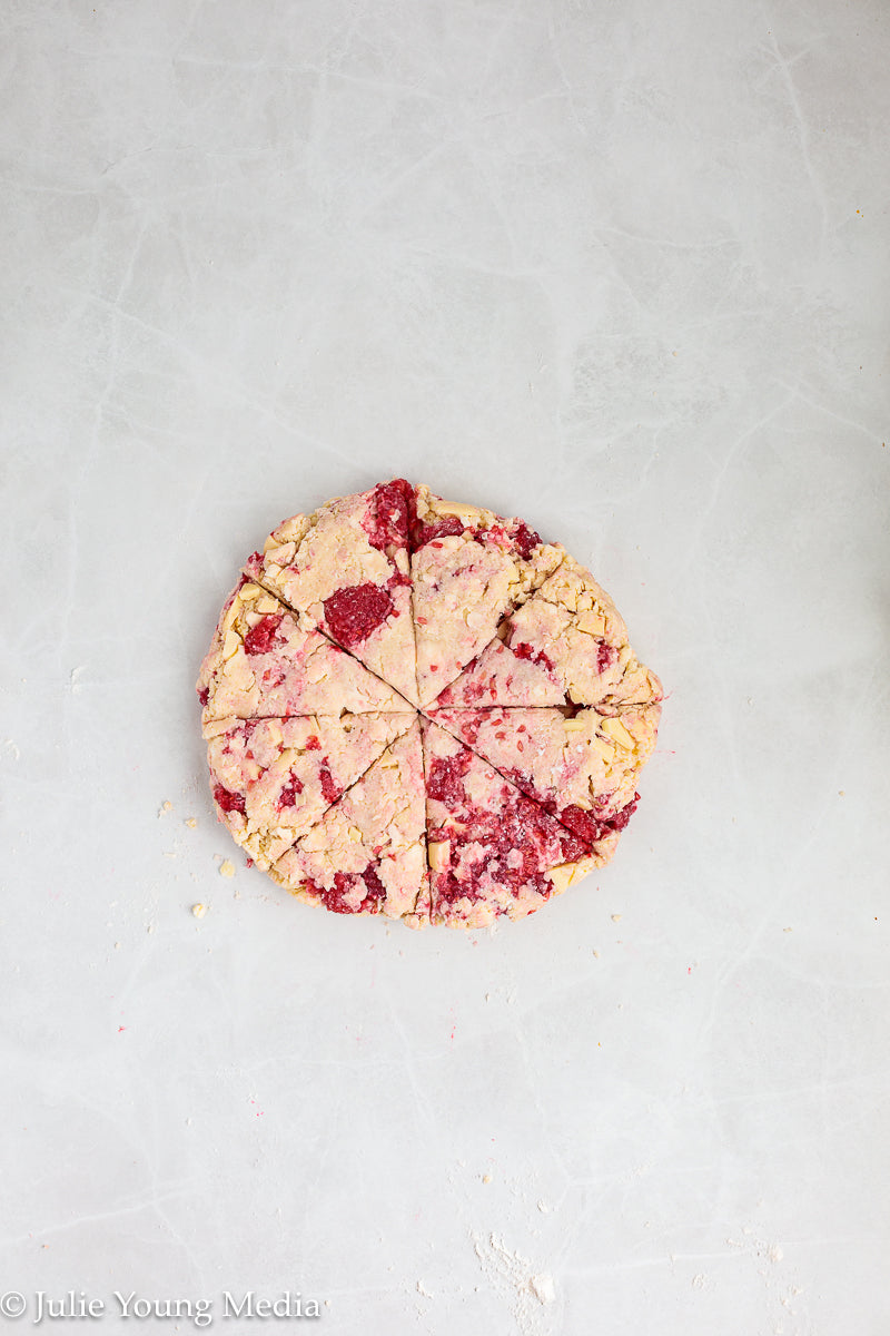 Raspberry and White Chocolate Scones