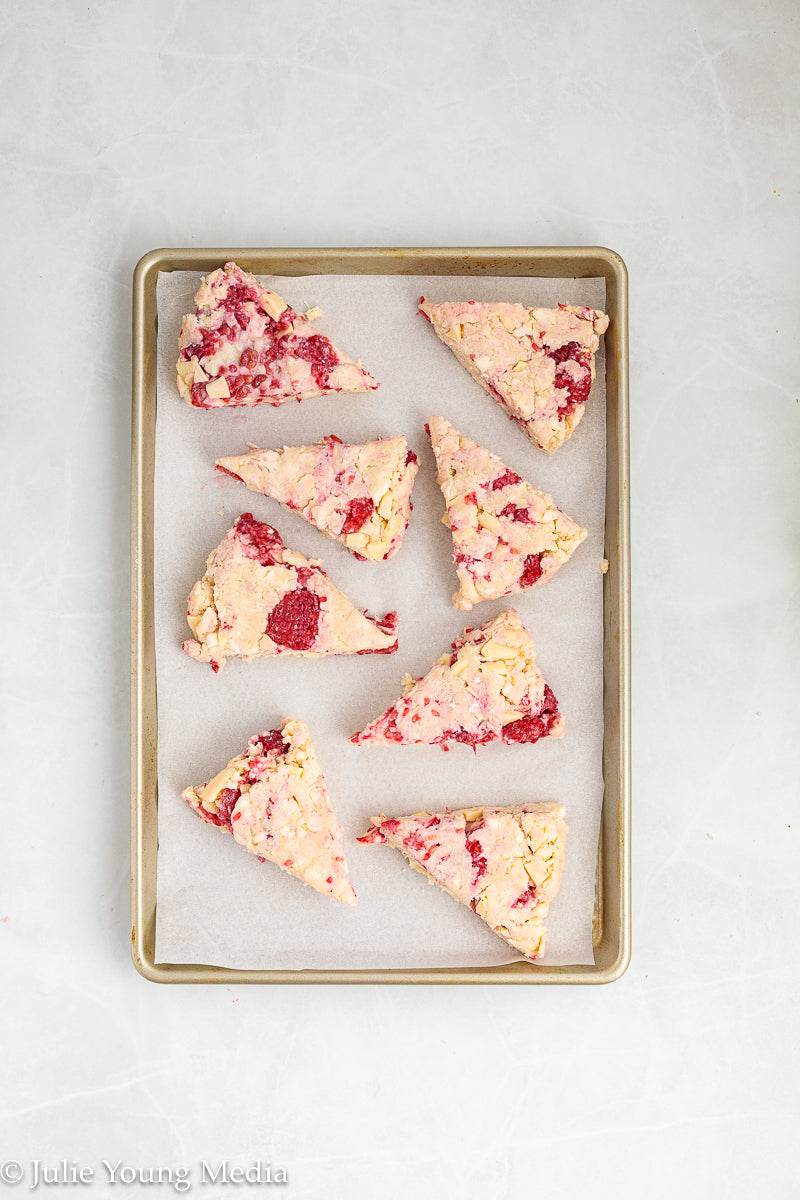 Raspberry and White Chocolate Scones