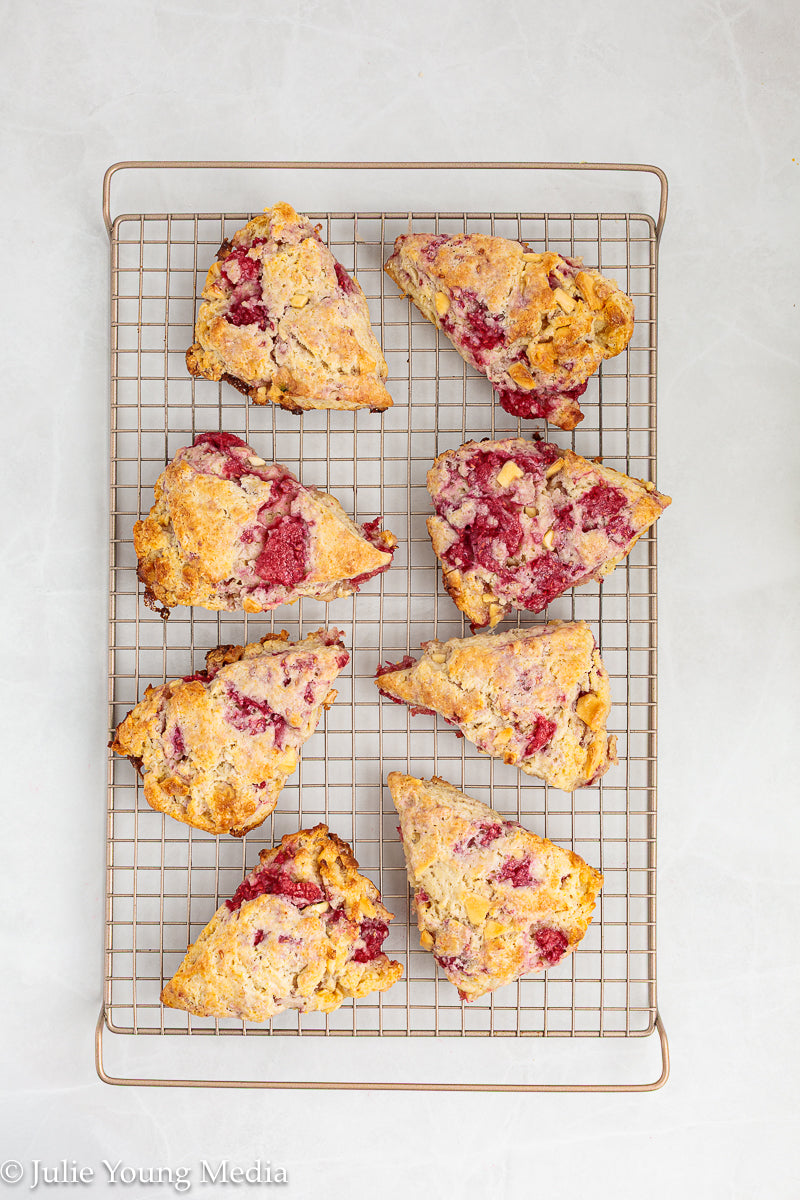 Raspberry and White Chocolate Scones