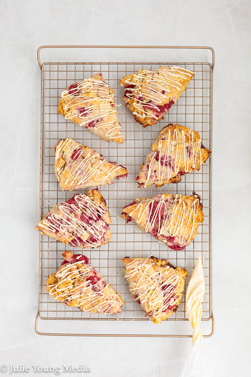Raspberry and White Chocolate Scones