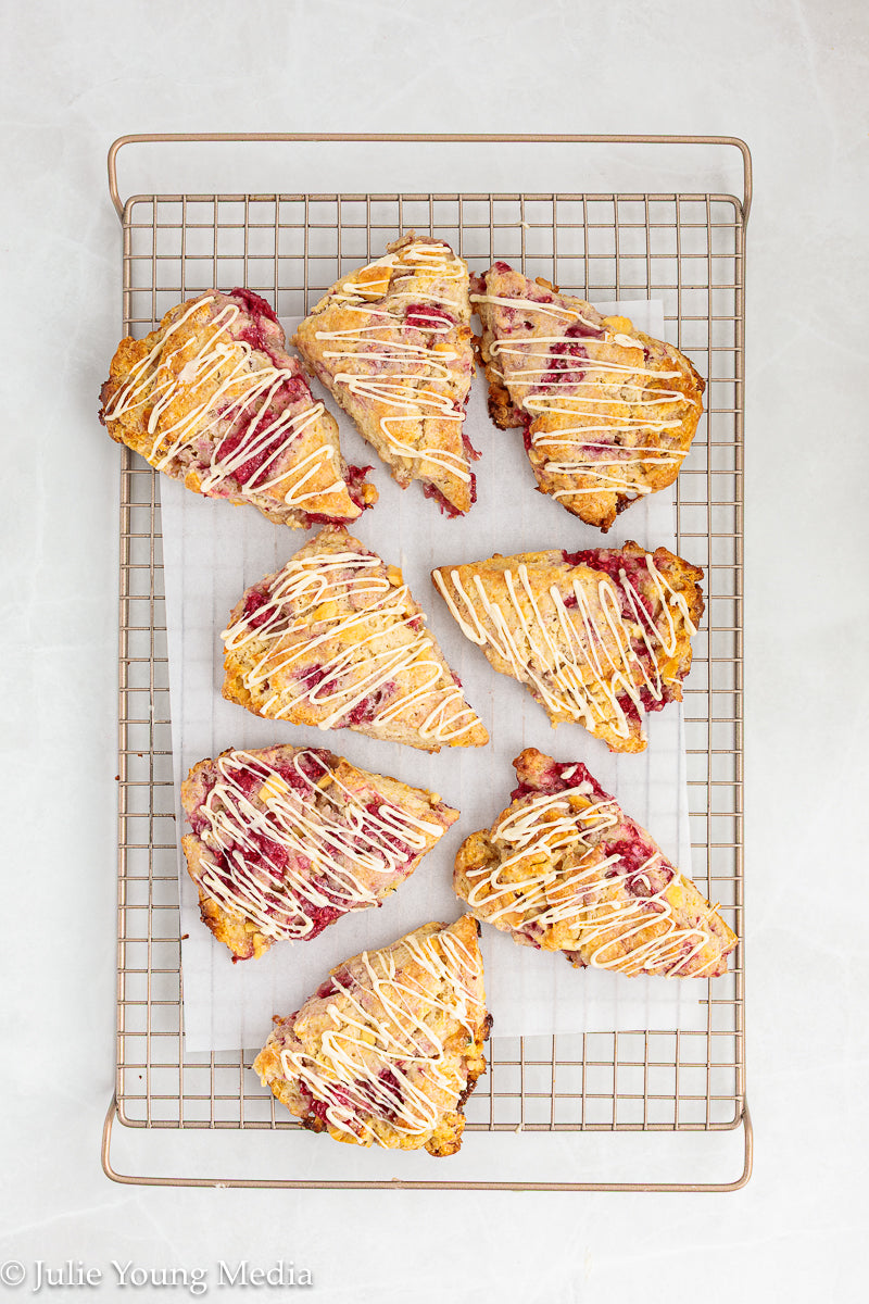 Raspberry and White Chocolate Scones